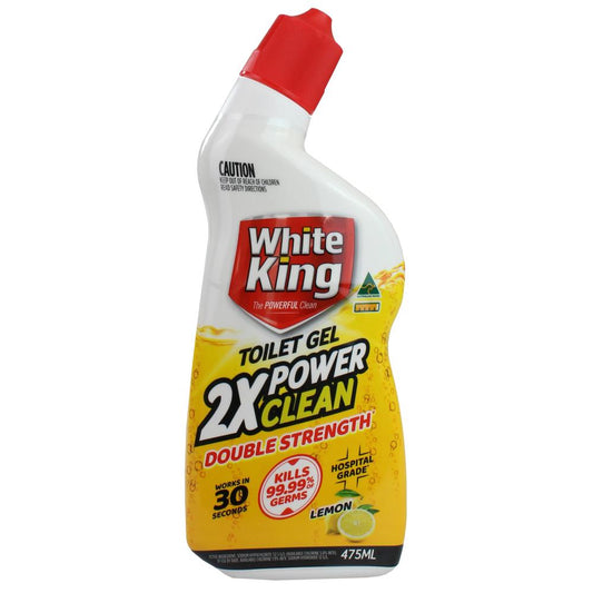 White King 475Ml Toilet Gel 2X Power Clean Double Strength Lemon