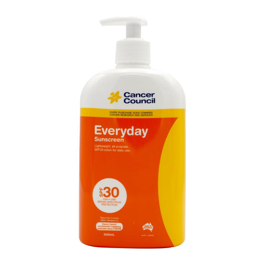 Cancer Council 500Ml Sunscreen Everyday Pump Spf30+ 2Hrs Water Resistant