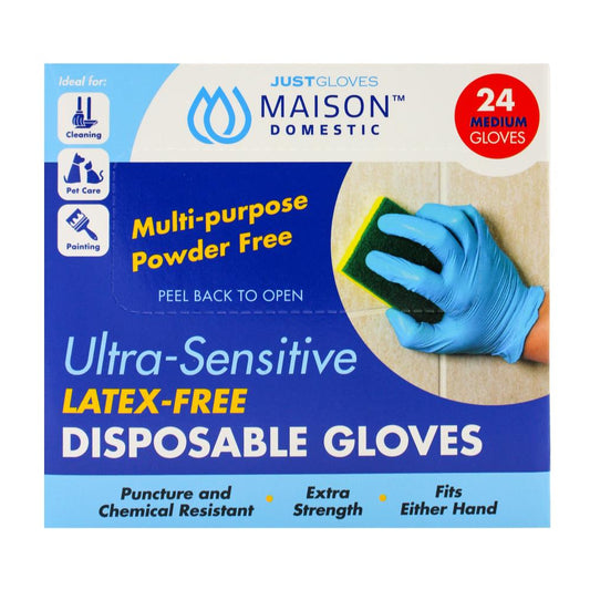 Just Gloves Pk24 Disposable Gloves Ultra-Sensitive Latex Free Medium