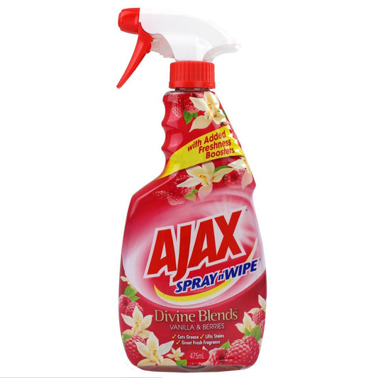 Ajax 475Ml Spray N Wipe Divine Blends Vanilla & Berries