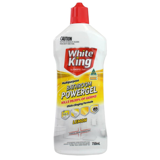 White King 750Ml Power Clean Bathroom Gel Lemon