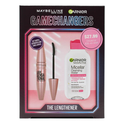 Maybelline + Garnier Game Changers Gift Set Mascara + Micellar Cleansing Water