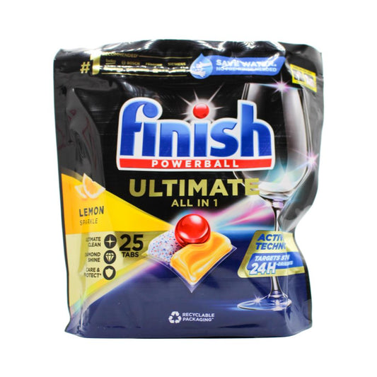 Finish Pk25 Powerball Dishwashing Tablets Ultimate All In 1 Lemon Sparkle