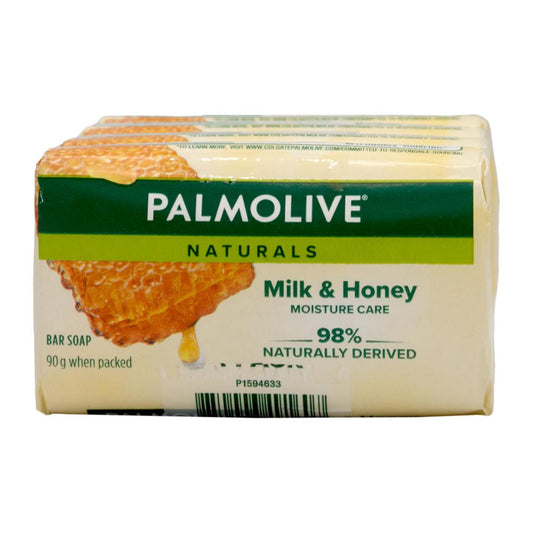 Palmolive Pk4 X 90G Soap Bars Naturals Milk & Honey Moisture Care