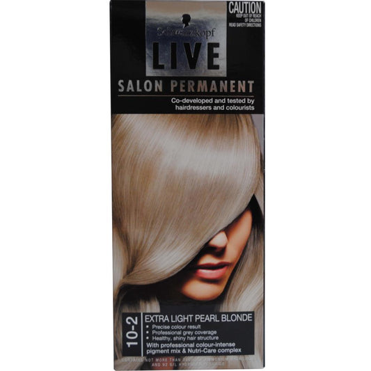 Schwarzkopf Live Salon Permanent Hair Colour 10-2 Extra Light Pearl Blonde