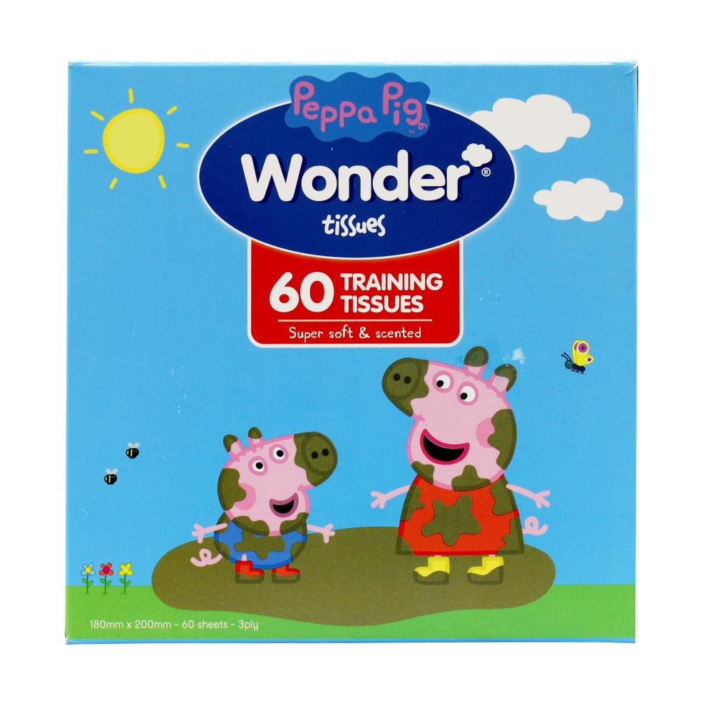 Wonder Pk60 Peppa Pig Training Tissues 3Ply 180Mm X 200Mm