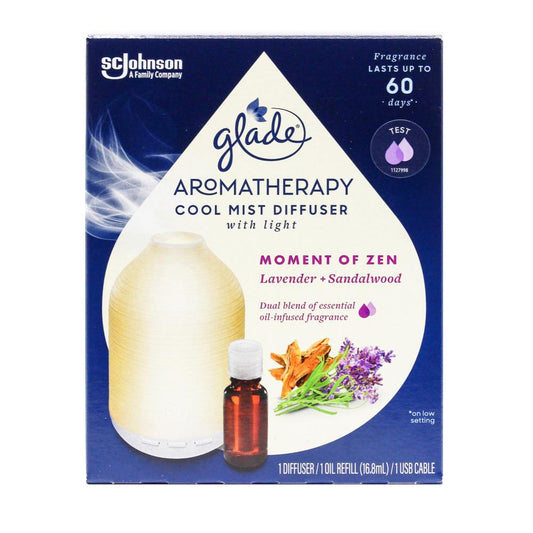 Glade 16.8Ml Aromatherapy Cool Mist Diffuser Lavender + Sandalwood Fragrance