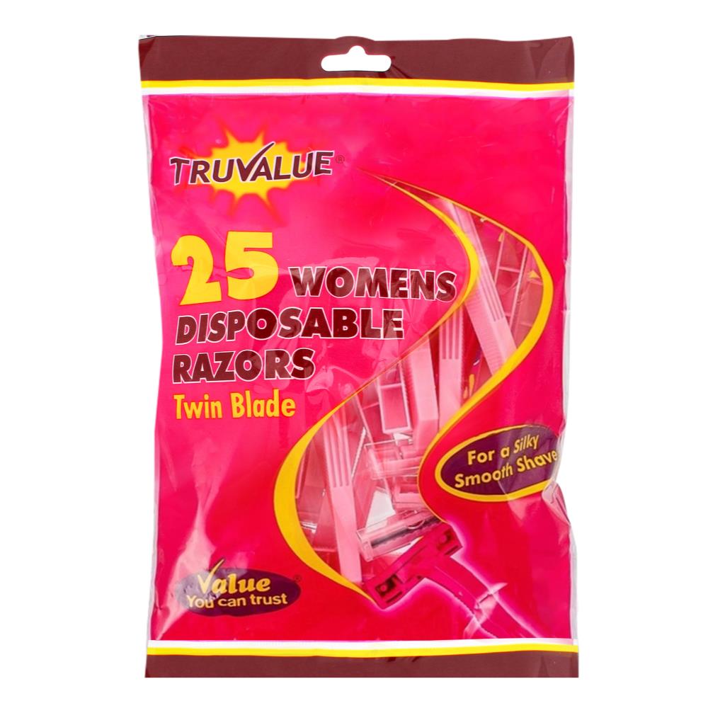 Truvalue Pk25 Disposable Razors Twin Blade Womens