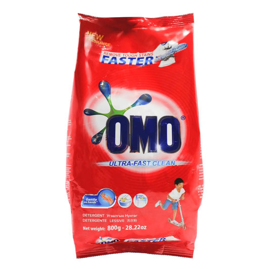 Omo 800G Laundry Detergent Powder Ultra Fast Clean Hand Wash + Top Loader
