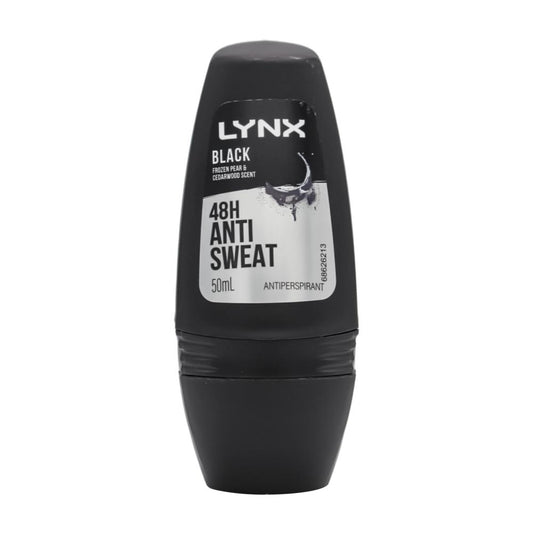 Lynx 50Ml Antiperspirant Roll On Black Frozen Pear & Cedarwood Scent 48Hr