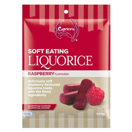 Capricorn 250G Soft Eating Liquorice Raspberry