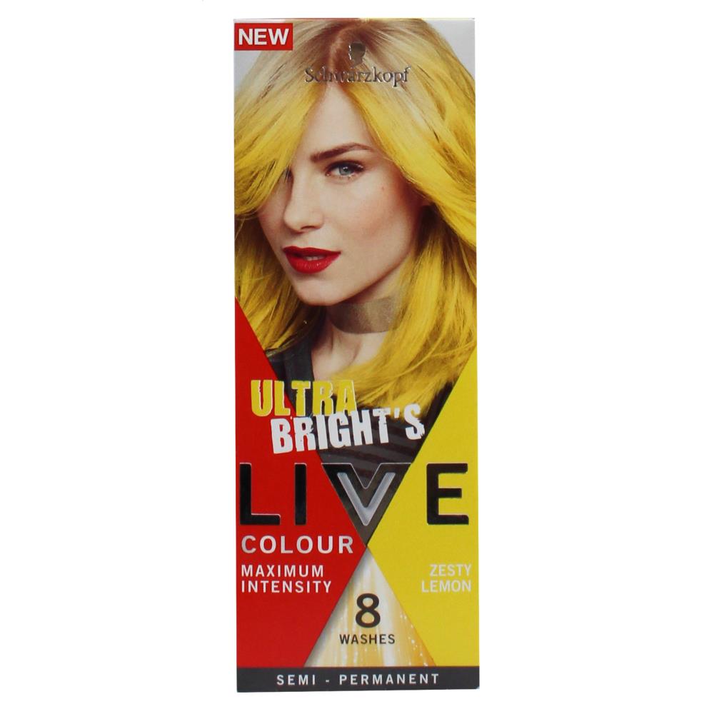 Schwarzkopf Live Ultra Bright'S Colour Maximum Intensity Semi Permanent Zesty Lemon 8 Washes