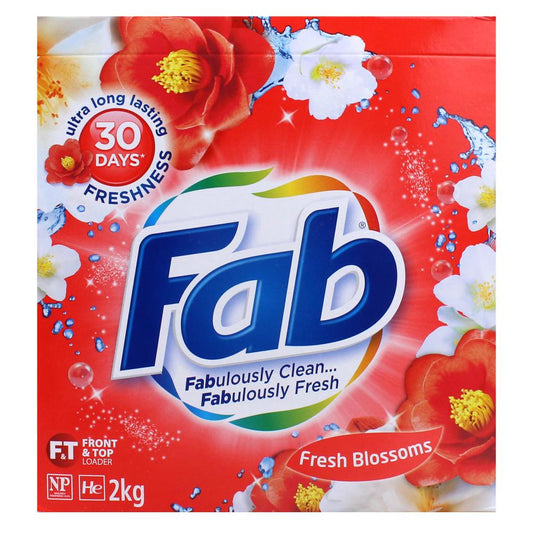 Fab 2Kg Laundry Powder Front & Top Loader Fresh Blossoms
