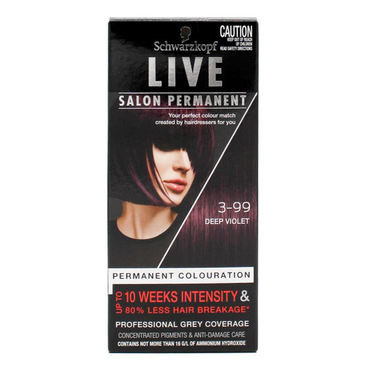 Schwarzkopf Live Salon Permanent Hair Colour 3-99 Deep Violet