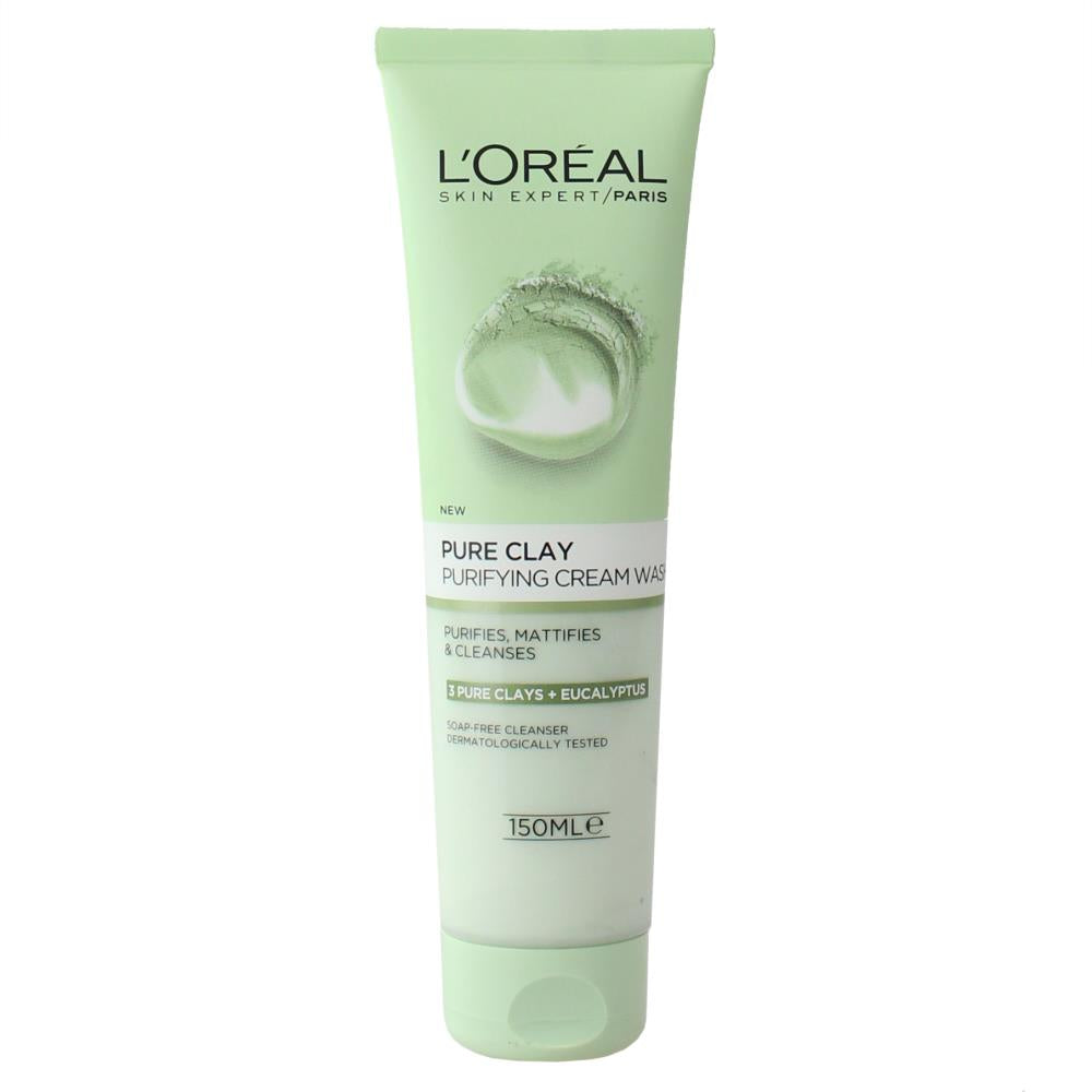 Loreal 150Ml Pure Clay Purifying Cream Wash (Non Carded)