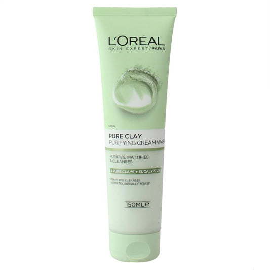 Loreal 150Ml Pure Clay Purifying Cream Wash (Non Carded)