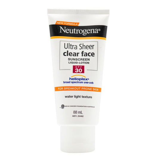Neutrogena 88Ml Ultra Sheer Clear Face Sunscreen Liquid Lotion Spf30