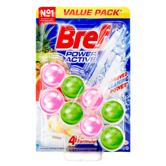 Bref Pk2 X 50G Toilet Cage Power Active Hawaii Value Pack