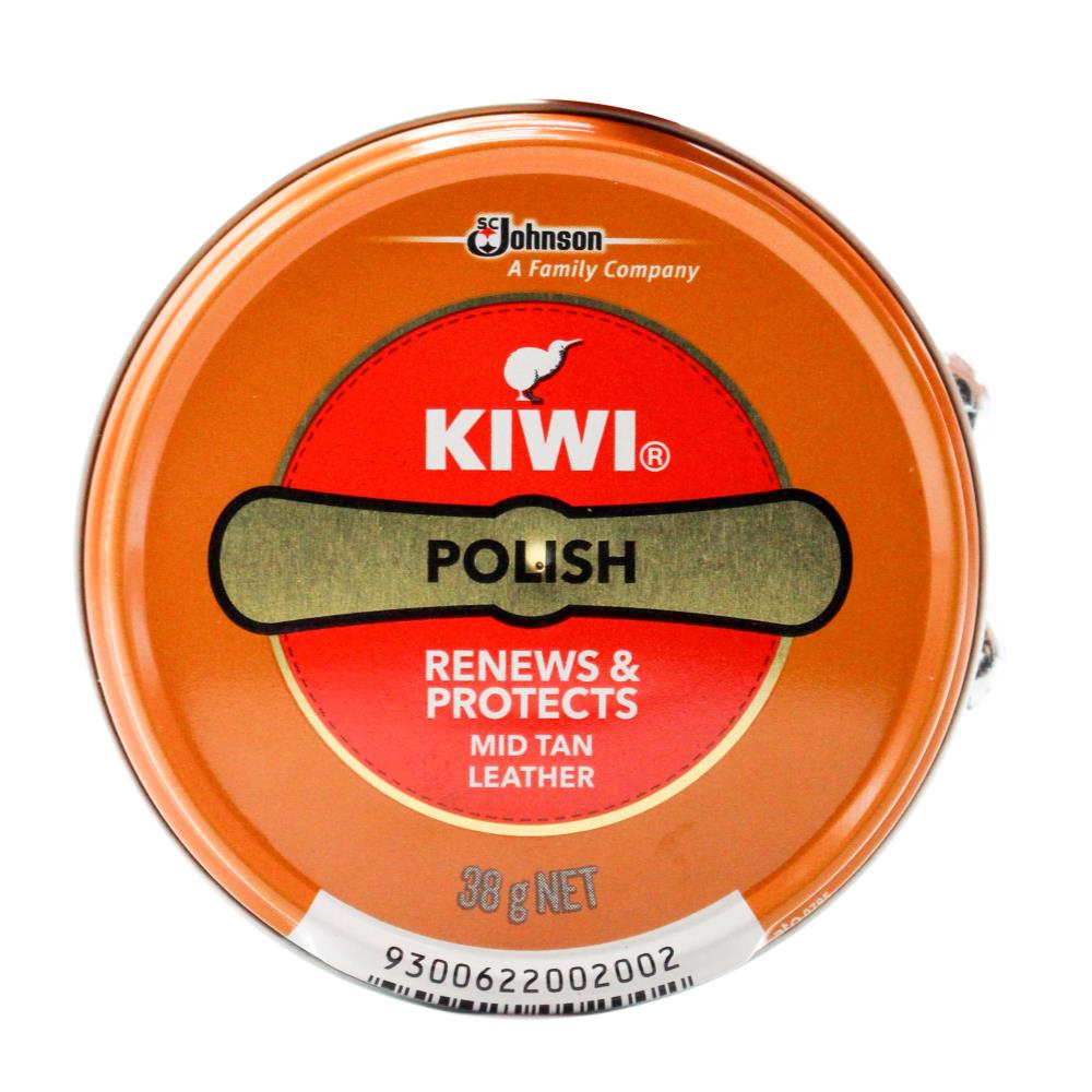 Kiwi 38G Shoe Polish Renews & Protects Mid Tan Leather