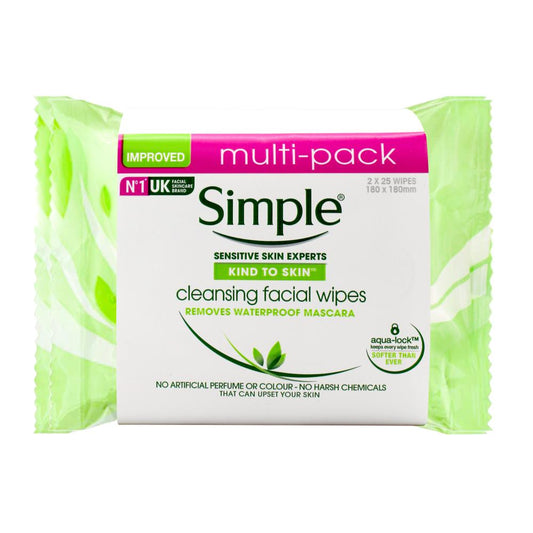 Simple Pk25 X2 Cleansing Facial Wipes Multi-Pack