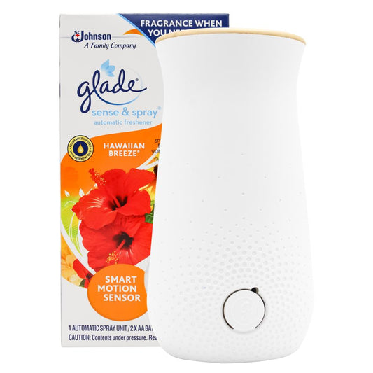 Glade 1X Unit + 12G Sense & Spray Automatic Freshener Hawaiian Breeze