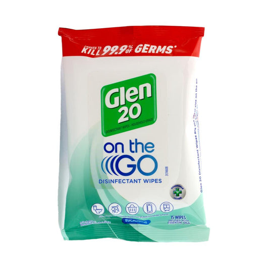 Glen 20 Pk15 On The Go Disinfectant Wipes Eucalyptus