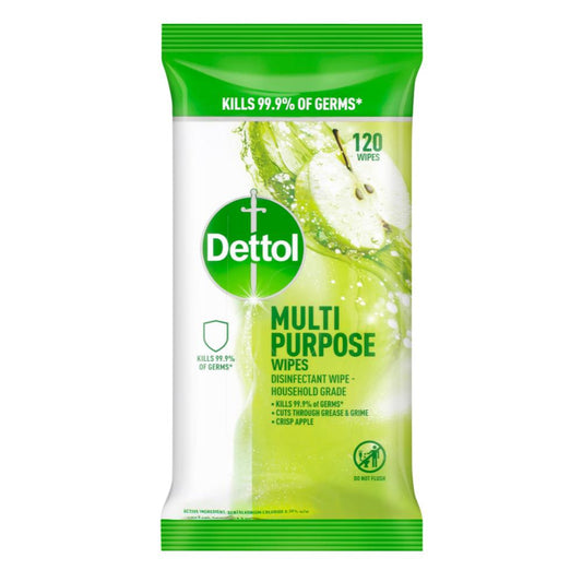 Dettol Pk120 Multi Purpose Wipes Crisp Apple