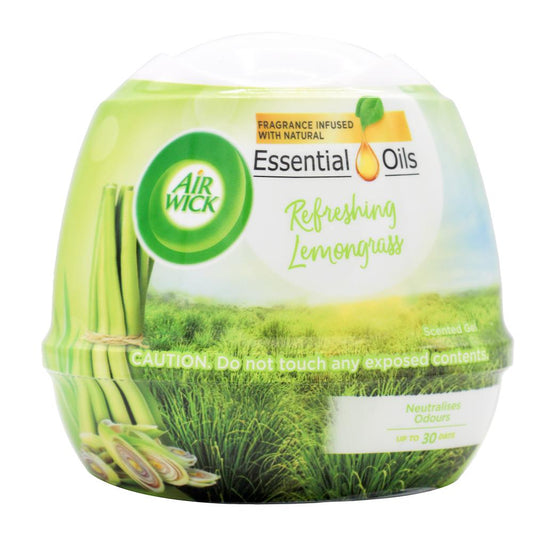 Airwick 180G Essential Oils Scented Gel Refreshing Lemongrass