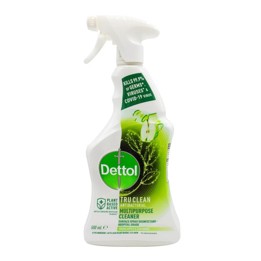 Dettol 500Ml Tru Clean Antibacterial Multipurpose Cleaner Spray Fresh Apple & Cucumber