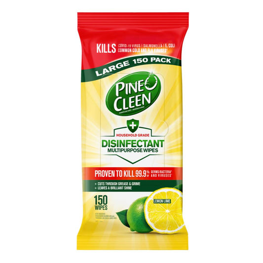 Pine O Cleen Pk150 Disinfectant Multipurpose Wipes Lemon Lime