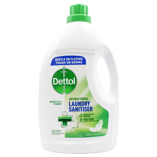 Dettol 2.5L Antibacterial Laundry Sanitiser Fragrance Free