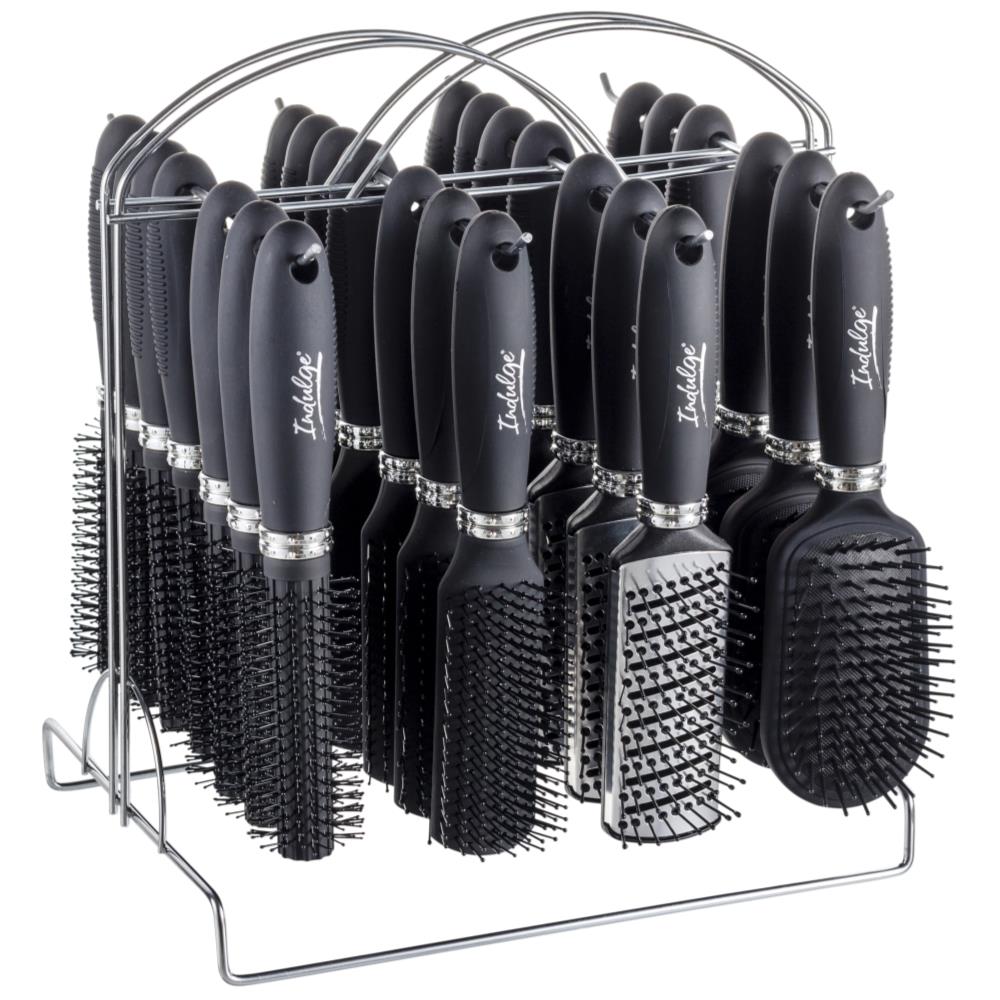 Indulge Hair Brushes With Metal Stand Asst