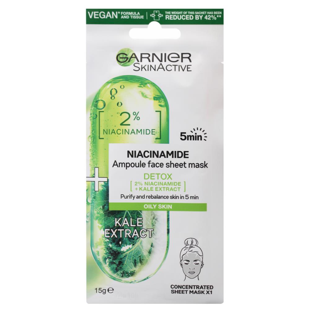 Garnier 15G Skin Active Niacinamide Ampoule Face Sheet Mask Kale Extract