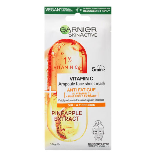 Garnier 15G Skin Active Vitamin C Ampoule Face Mask Pineapple Extract