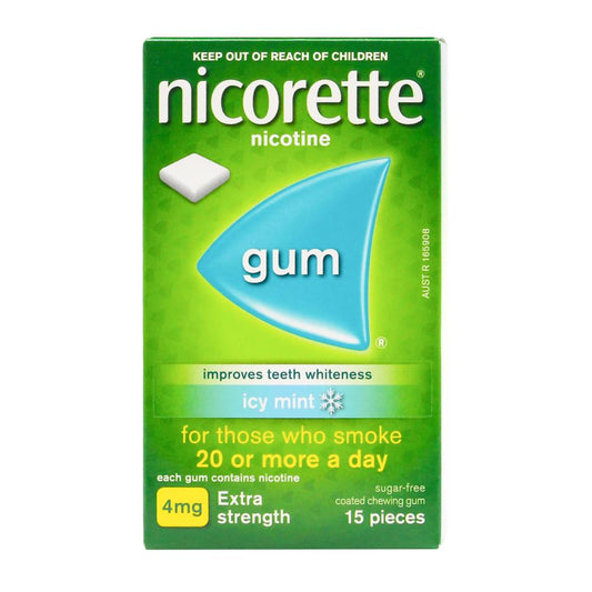 Nicorette Pk15 4Mg Nicotine Gum Icy Mint