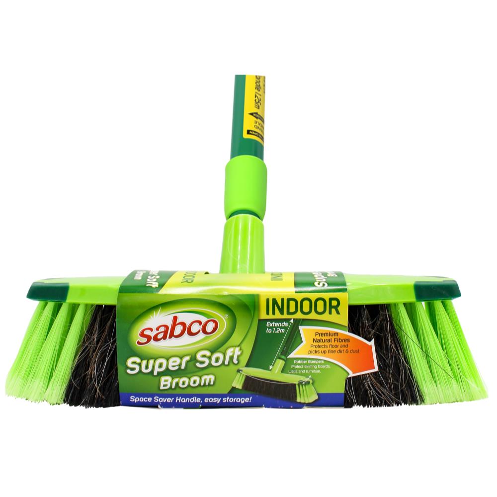 Sabco Indoor Broom Brush And Adjustable Handle Super Soft