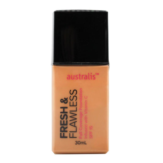 Australis 30Ml Fresh & Flawless Full Coverage Foundation Spf 15 Toffee (Non Carded)
