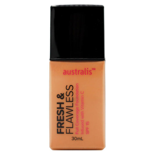 Australis 30Ml Fresh & Flawless Full Coverage Foundation Spf 15 Golden Tan (Non Carded)