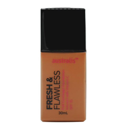 Australis 30Ml Fresh & Flawless Full Coverage Foundation Spf 15 Deep Tan (Non Carded)