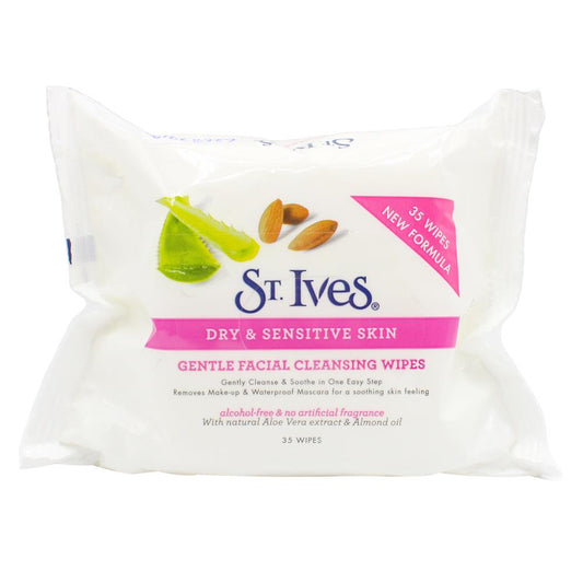 St Ives Pk35 Gentle Facial Cleansing Wipes Dry & Sensitive Skin