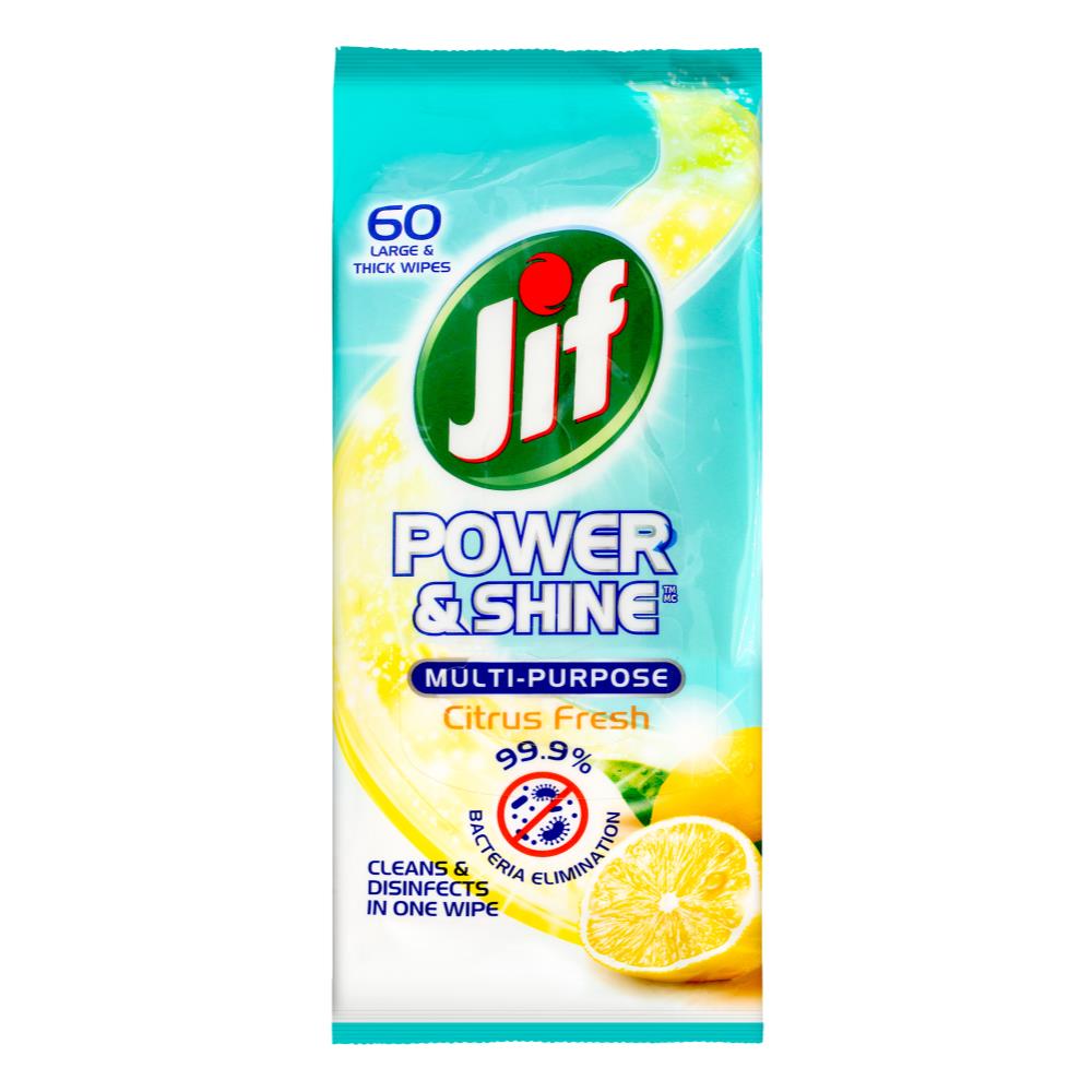 Jif Pk60 Power & Shine Multi-Purpose Wipes Citrus Fresh