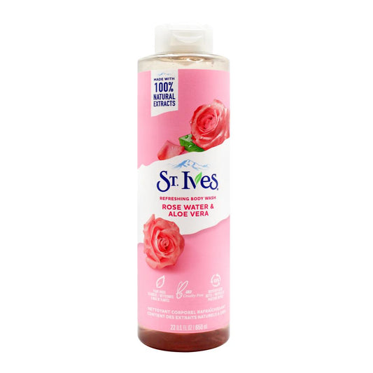 St Ives 650Ml Refreshing Body Wash Rose Water & Aloe Vera