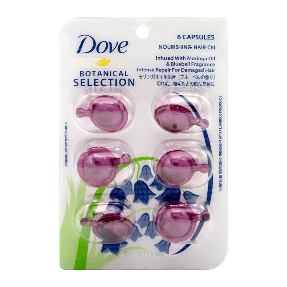 Dove Pk6 X 1Ml Botanical Selection Nourishing Hair Oil Infused With Moringa Oil & Bluebell Fragrance