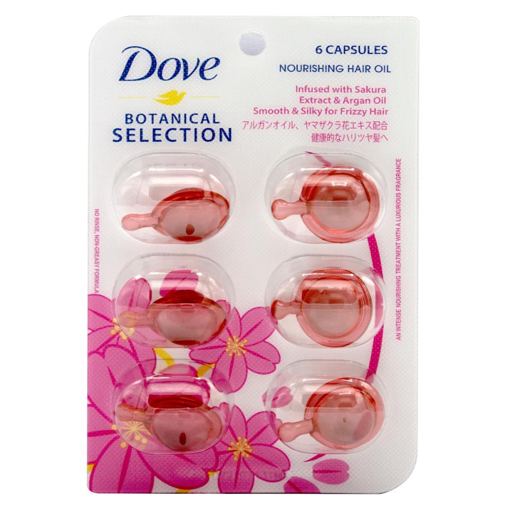 Dove Pk6 X 1Ml Botanical Selection Nourishing Hair Oil Infused With Sakura Extract & Argan Oil