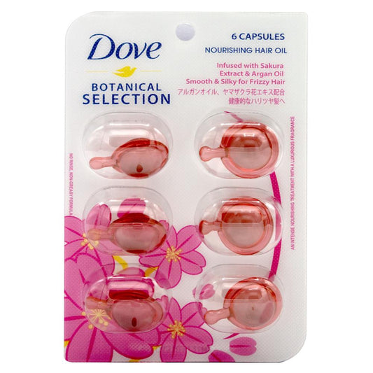 Dove Pk6 X 1Ml Botanical Selection Nourishing Hair Oil Infused With Sakura Extract & Argan Oil