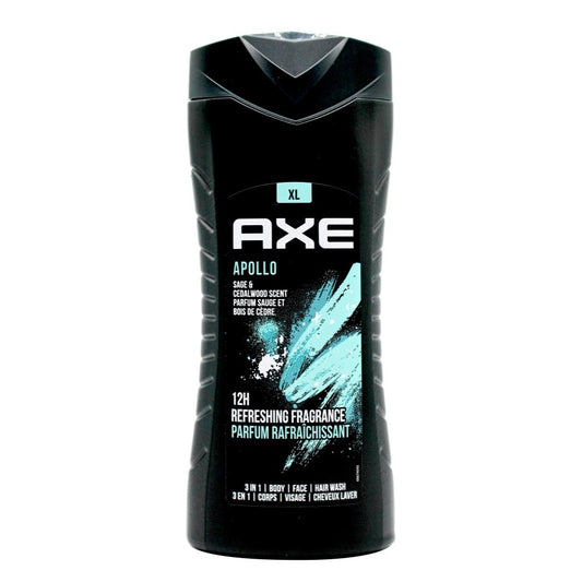 Axe 400Ml 3 In 1 Body Face & Hair Wash Apollo Sage & Cedalwood Scent