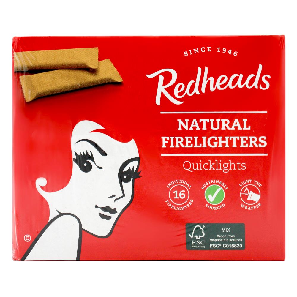 Redheads Pk16 Natural Firelighters Quicklights