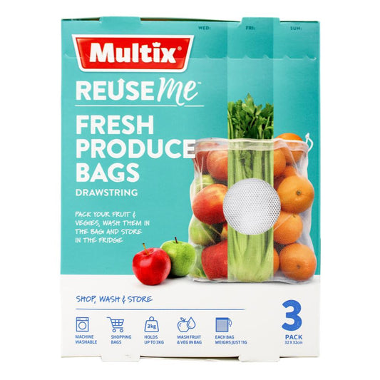 Multix Pk3 Reuseme Fresh Produce Bags Drawstring