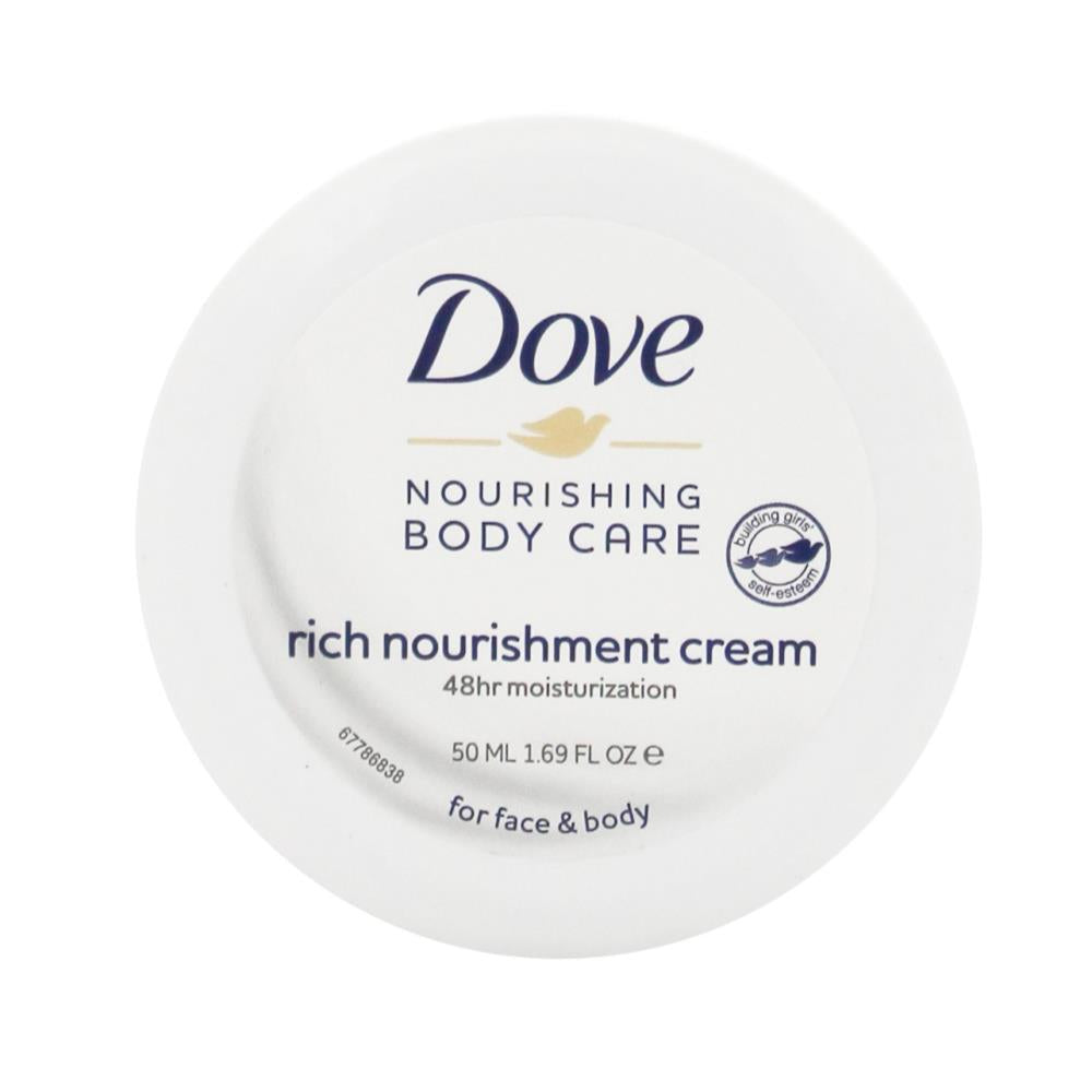 Dove 50Ml Nourishing Body Care Rich Nourishment Cream For Face & Body