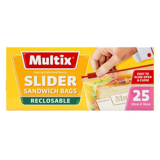 Multix Pk25 Slider Sandwich Bags Reclosable 20Cm X 18Cm